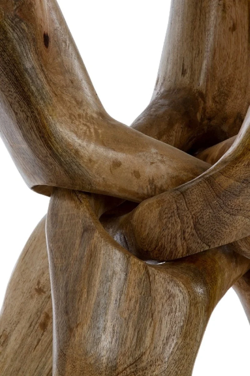 Luxus Glastisch Braun Ø 90 x H. 73 cm - Dreibeiniger Runder Tisch