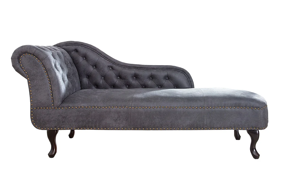 Chesterfield Recamiere / Chaiselongue Antikgrau aus dem Hause - Wohnzimmer Chaiselongue