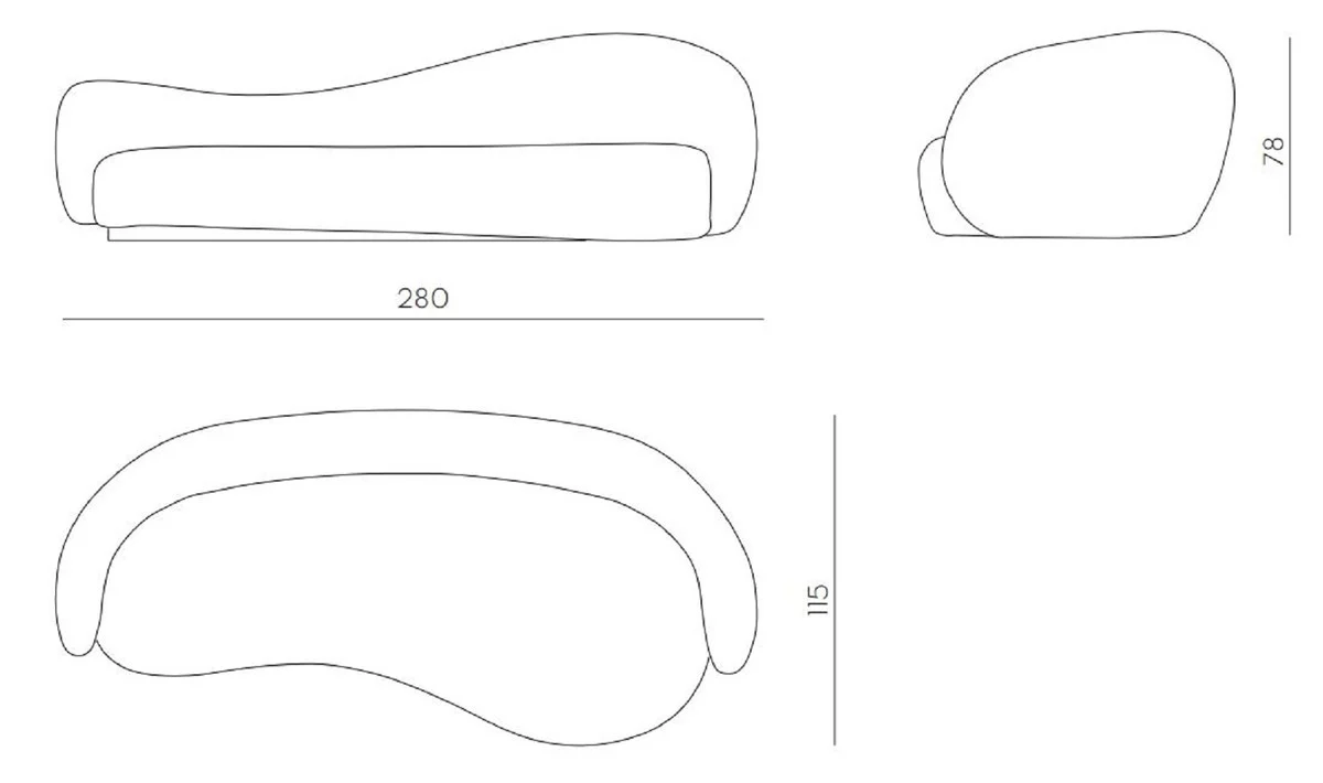 Luxus Sofa Weiß / Schwarz / Silber 280 x 115 x H. 78 cm - Wohnzimmer Sofa - Hotel Sofa - Wohnzimmer Möbel - Hotel Möbel - Luxus Möbel