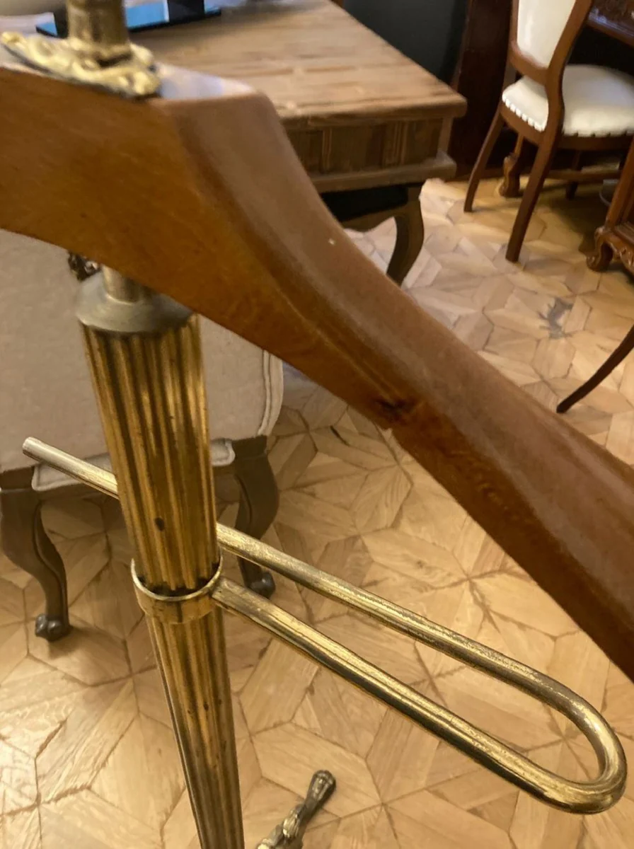 Luxus Barock Dressboy Antik Gold / Braun 47 x 47 x H. 121 cm - Antik Stil Kleiderständer - Garderobenständer - Stummer Diener - Schlafzimmer Accessoires - Barock Möbel