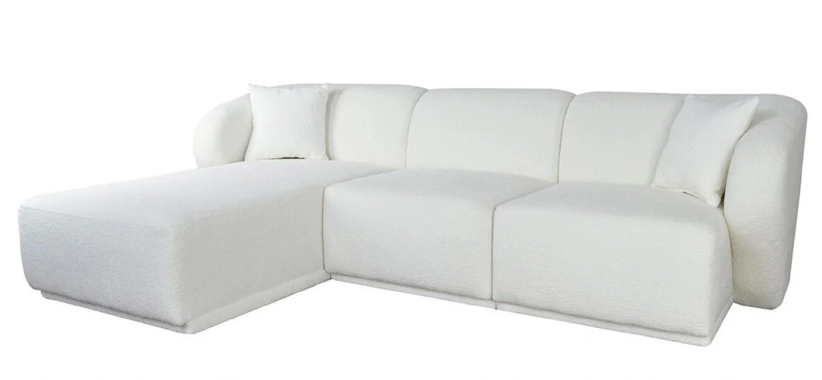 Luxus Ecksofa Linke Seite Weiß 251 x 166 x H. 75 cm - Modulare Wohnzimmer Möbel