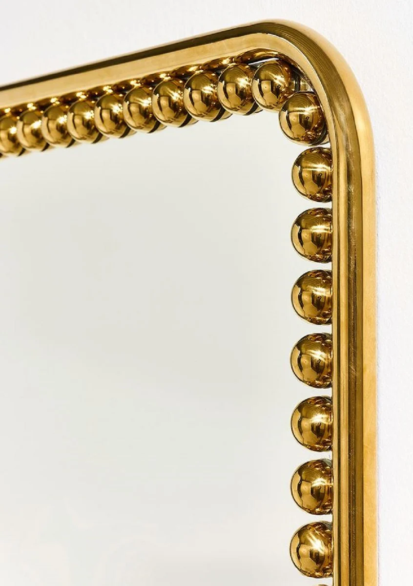 Luxus Wandspiegel Gold 95 x 3 x H. 95 cm - Quadratischer Wohnzimmer Spiegel mit Metallrahmen - Schlafzimmer Spiegel - Badezimmer Spiegel - Garderoben Spiegel - Luxus Kollektion