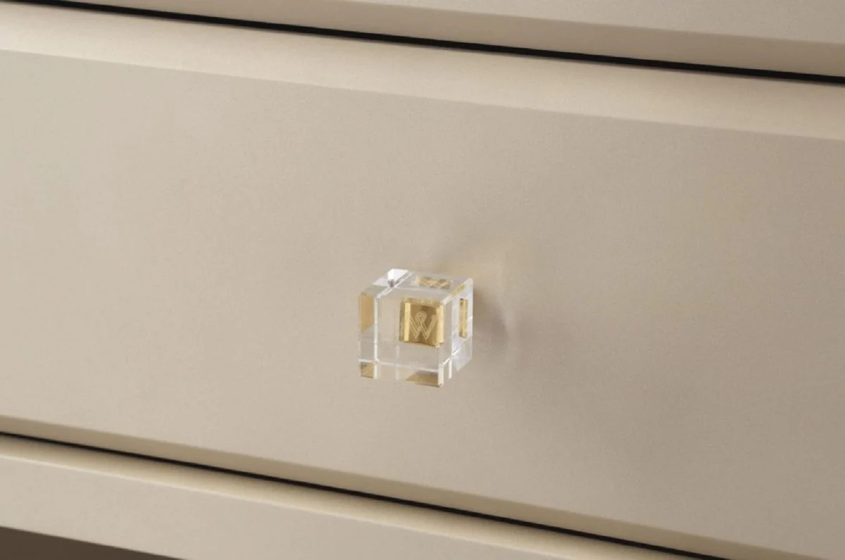 Luxus Kleiderschrank Beige 200 x 60 x H. 230 cm - Offener Schlafzimmer Schrank - Schlafzimmer Möbel - Hotel Möbel - Luxus Möbel - Luxus Einrichtung - Schlafzimmer Einrichtung