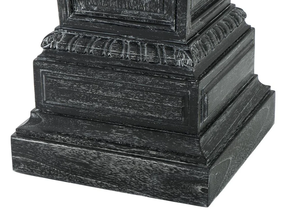 Designer Säule / Beistelltisch 38 x 38 x H. 114 cm - Luxus Möbel Grau