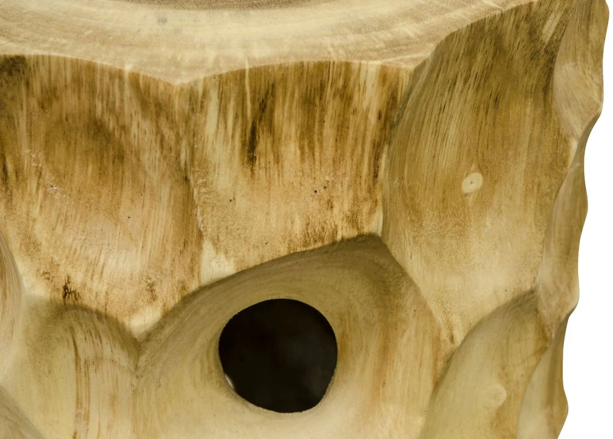 Luxus Wohnzimmer Beistelltisch / Hocker Naturfarben - Luxus Qualität