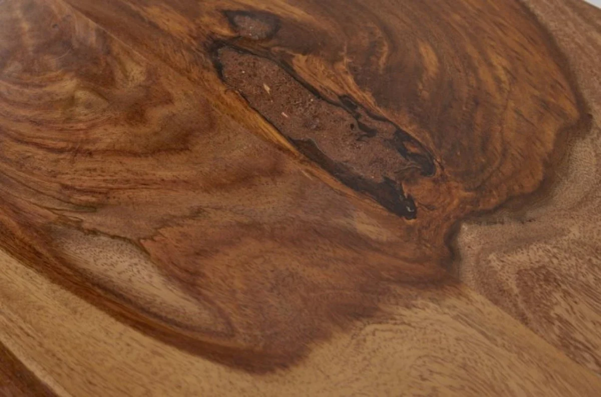 Massivholz Couchtisch mit Metallbeinen Braun / Schwarz 110 x 60 x H. 40 cm - Rechteckiger Wohnzimmertisch im Industrie Look - Wohnzimmer Möbel