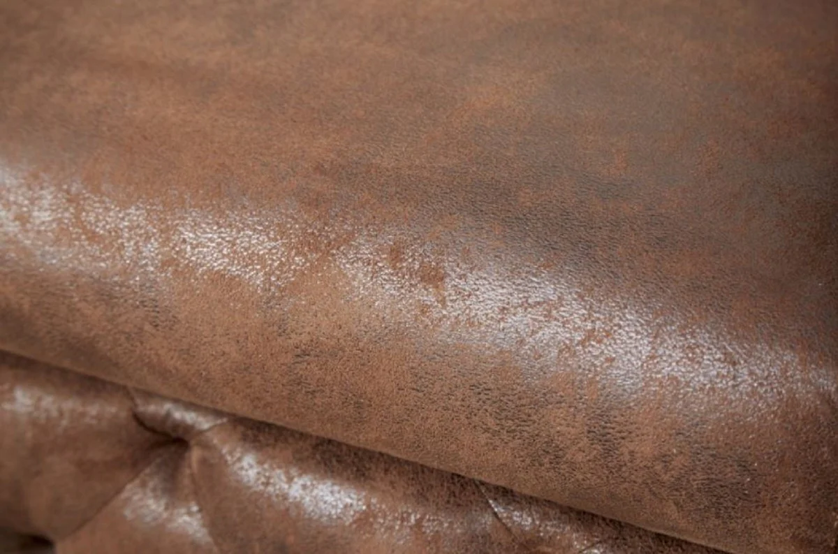 Chesterfield Wohnzimmer Sessel Antik Braun 120 x 100 x H. 70 cm - Chesterfield Wohnzimmer Möbel