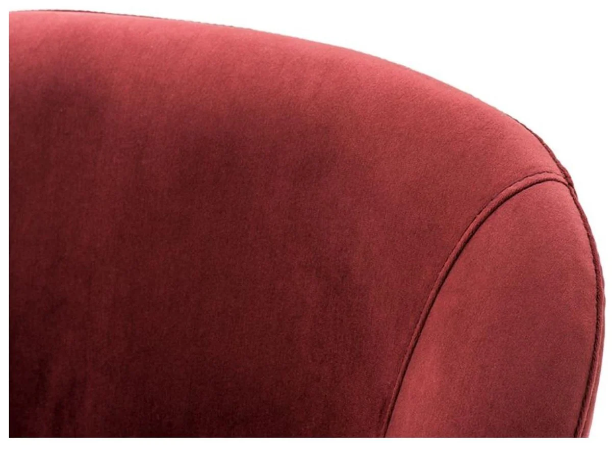 Luxus Esszimmerstuhl Bordeauxrot / Schwarz 52 x 58 x H. 85 cm - Luxus Esszimmermöbel