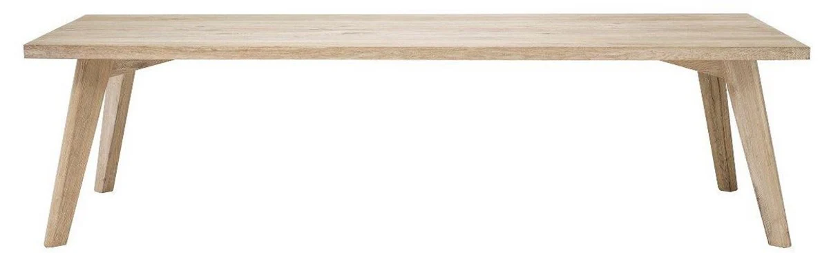 Luxus Massivholz Esstisch Naturfarben 280 x 110,5 x H. 76 cm - Rechteckiger Eichenholz Küchentisch - Massivholz Esszimmer Möbel - Luxus Qualität