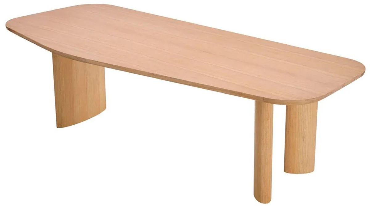 Luxus Esstisch Naturfarben 248 x 100 x H. 76,5 cm - Rechteckiger Massivholz Küchentisch - Esszimmer Möbel - Küchen Möbel - Luxus Möbel - Luxus Einrichtung - Luxus Qualität