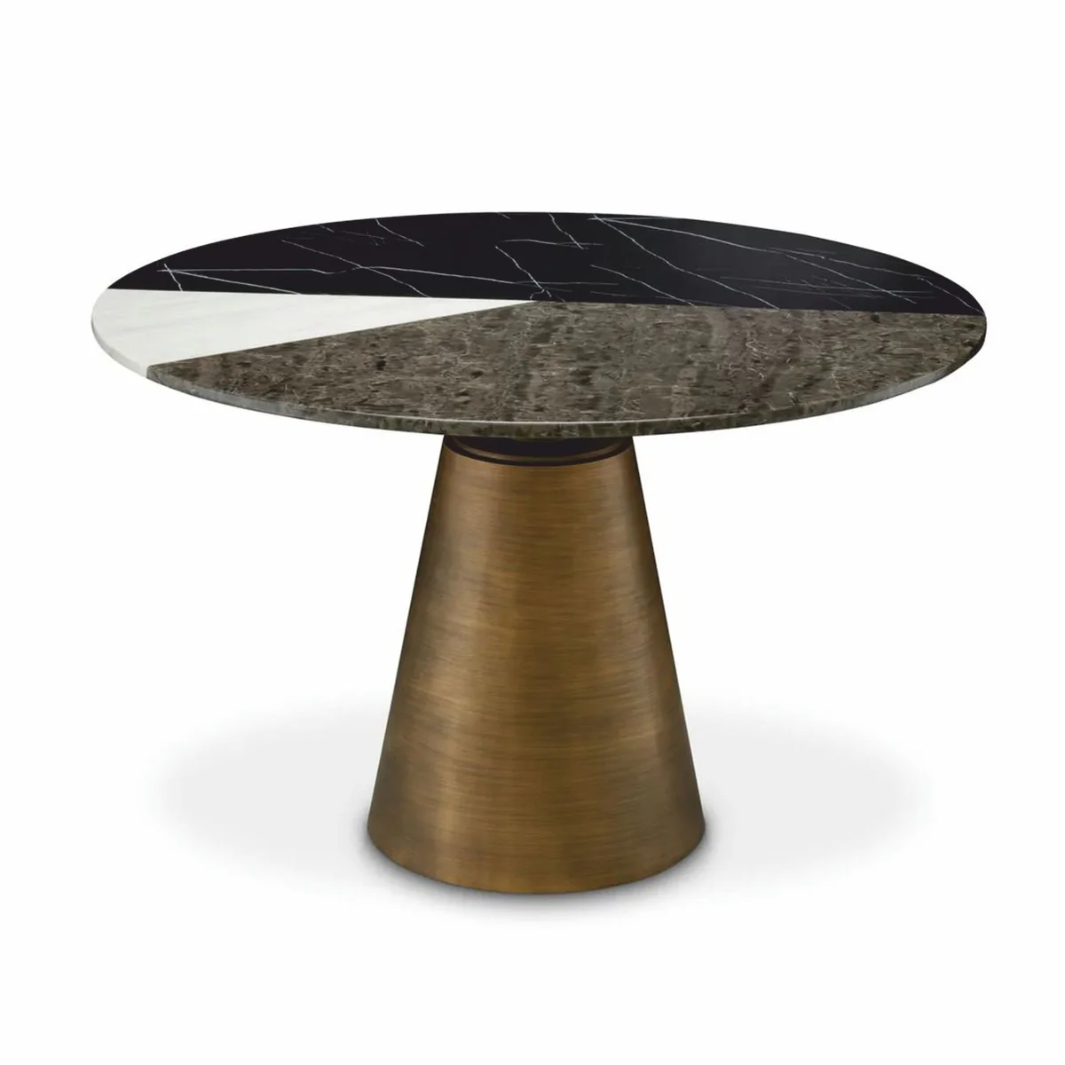 Luxus Esstisch mit Kunstmarmor Tischplatte Ø 120 cm - Esszimmer Möbel