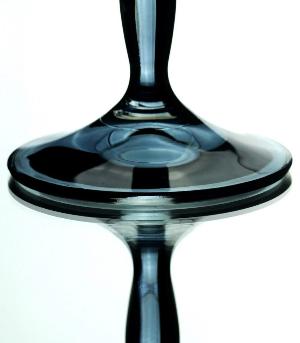 Luxus Barock Weißweinglas 6er Set Blau Ø 8,5 x H. 21 cm - Handgefertigte Weingläser - Hotel & Restaurant Accessoires - Luxus Qualität