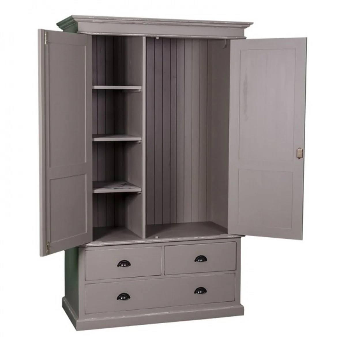 Landhaus Stil Kleiderschrank - Kleider Schrank Shabby H 197 cm B 120 cm T 59 cm