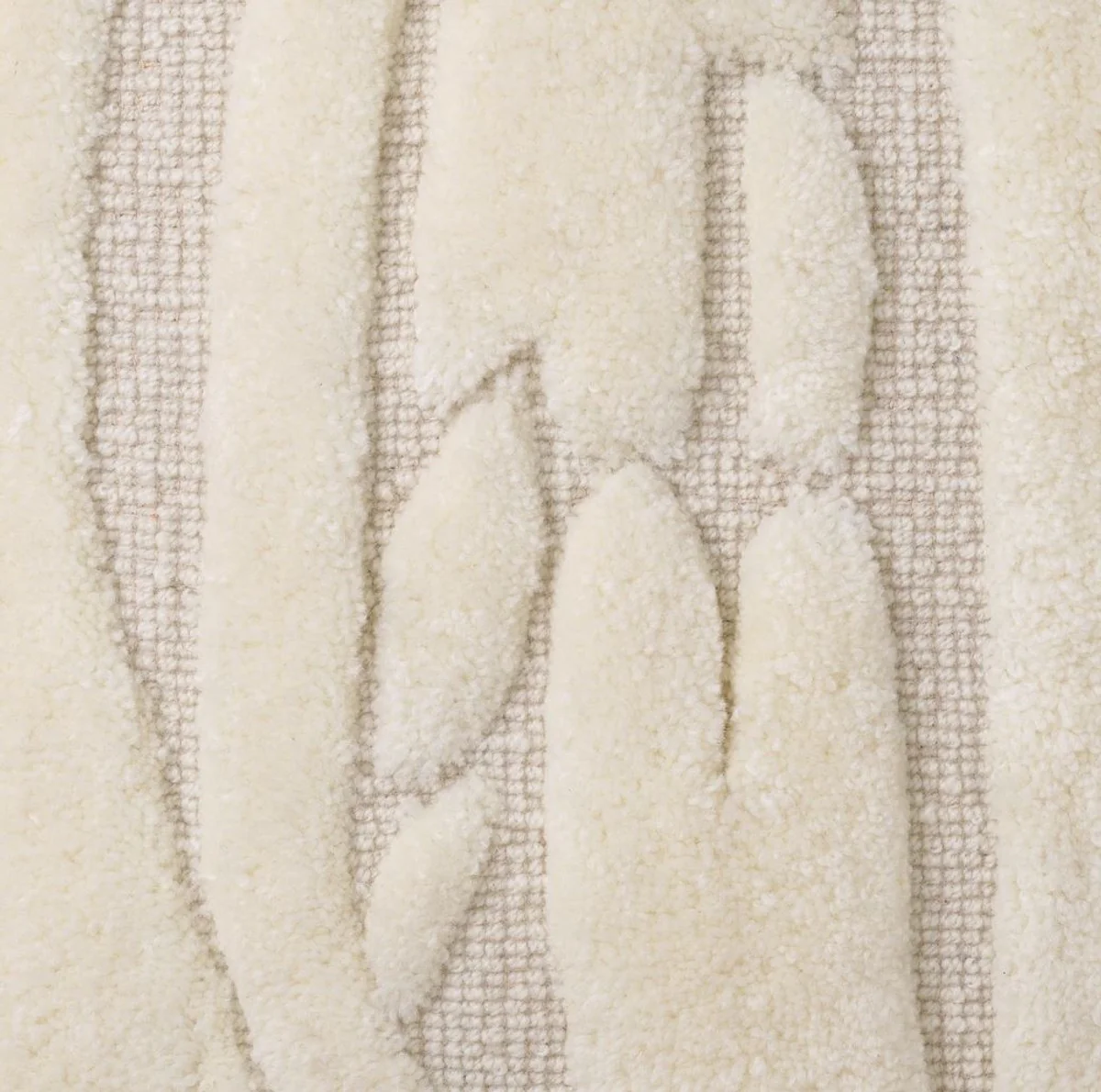 Luxus Kissen Elfenbein 50 x 50 cm - Handgewebtes Deko Woll Kissen - Quadratisches Zierkissen - Wohnzimmer Dekoration - Luxus Deko Accessoires