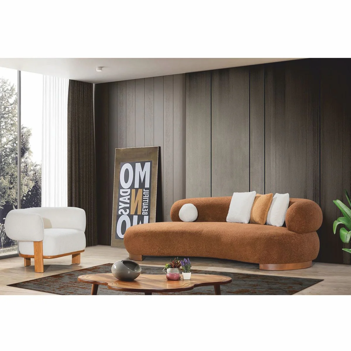 Luxus Sofa Braun 255 cm - Wohnzimmer & Hotel Möbel