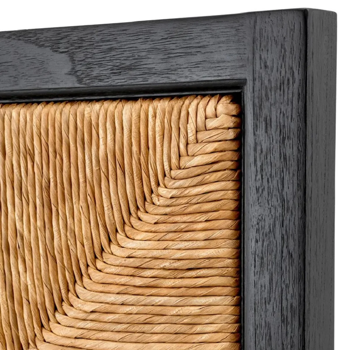 Luxus Bett-Kopfteil Naturfarben / Schwarz 290 cm - Luxus Schlafzimmer Möbel