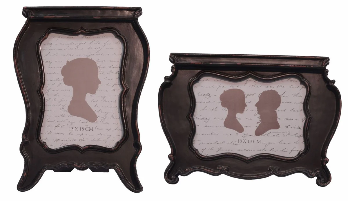 Barockstil Bilderrahmen 2er Set Antik Schwarz - Barock Deko