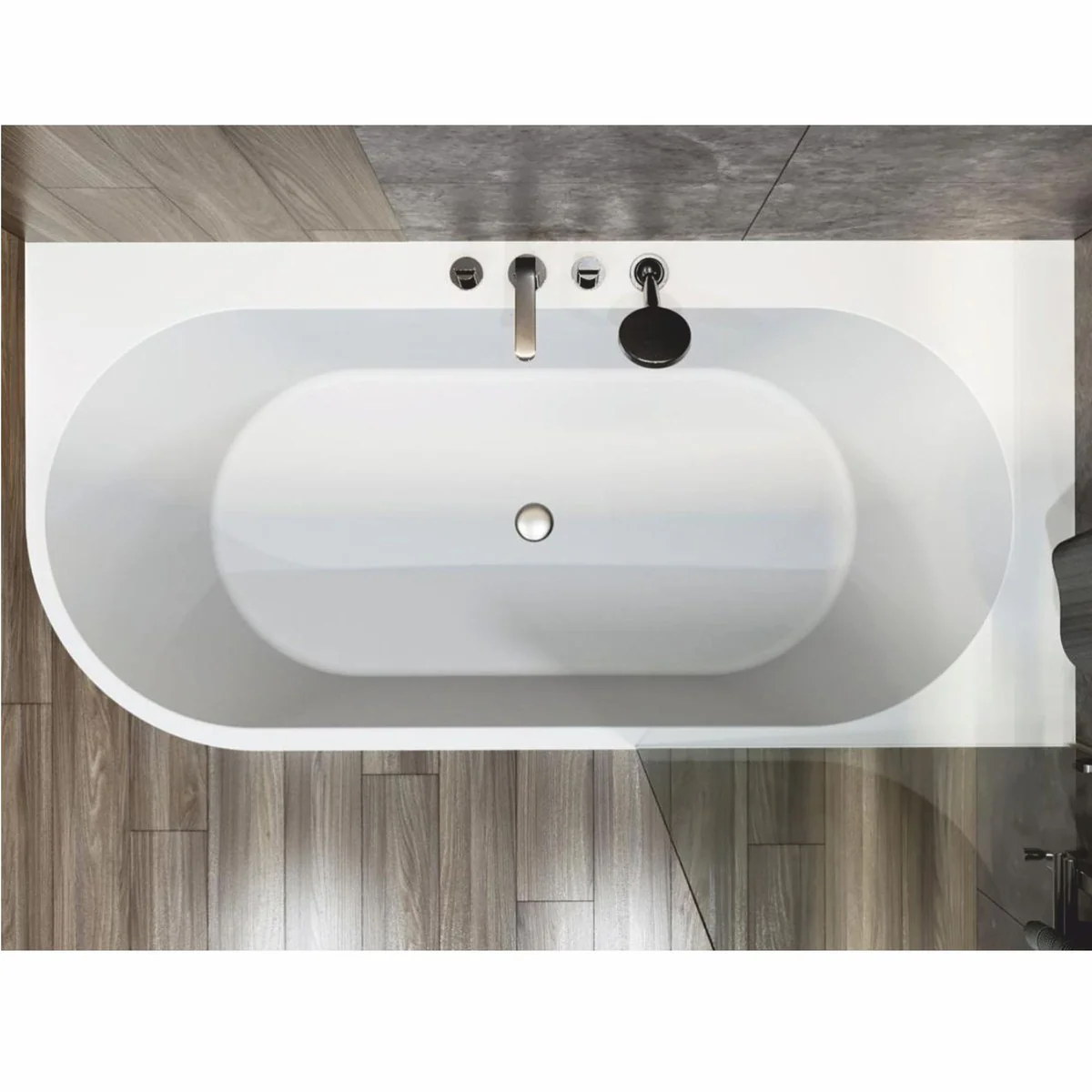Freistehende Luxus Badewanne Matt Weiß 190 cm - Badezimmer Möbel