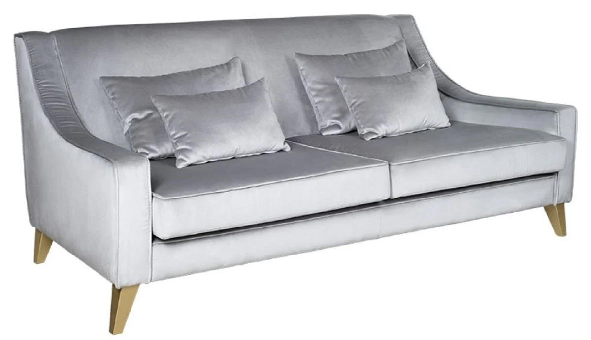 Luxus Neoklassik Sofa Silber / Gold 202 x 94 x H. 85 cm - Wohnzimmer Sofa - Hotel Sofa - Wohnzimmer Möbel - Hotel Möbel - Luxus Möbel - Neoklassik Möbel
