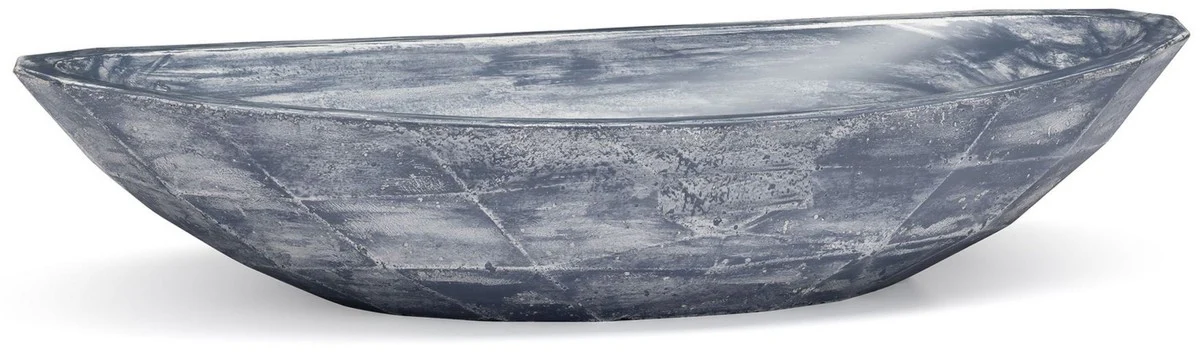 Luxus Waschbecken Schale Grau / Weiß 60,9 x 29,7 x H. 11,9 cm - Handgefertigtes Beton Waschbecken - Badezimmer Accessoires - Luxus Badezimmer Zubehör