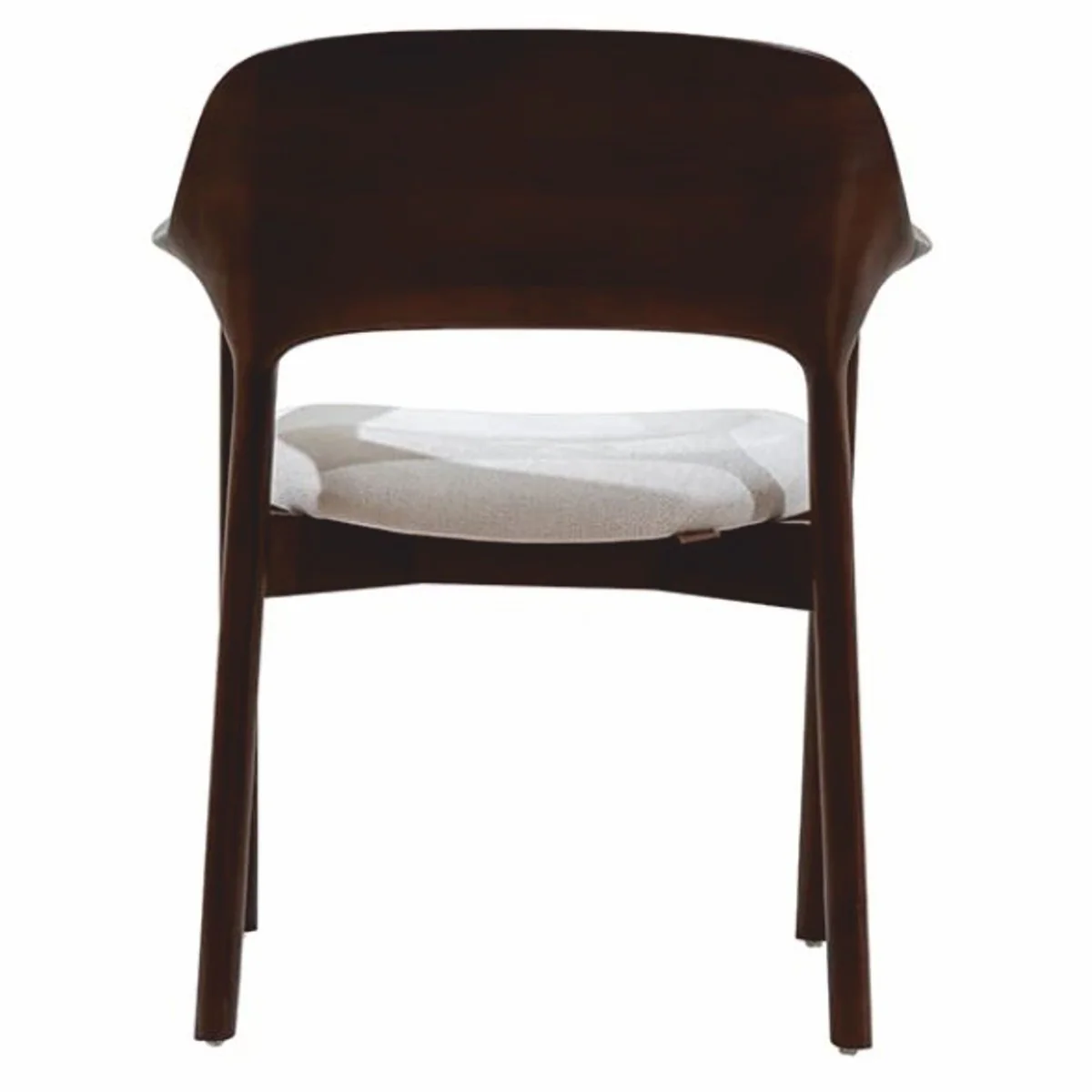 Luxus Esszimmer Stuhl mit Armlehnen Dunkelbraun / Weiß - Esszimmer Möbel