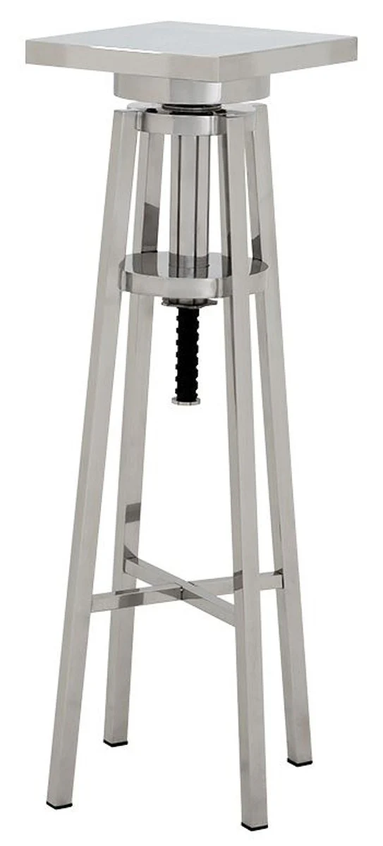 Luxus Edelstahl Beistelltisch Silber 30 x 30 x H. 98-110 cm - Designer Tisch Möbel