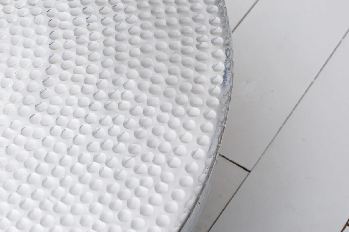 Couchtisch Silber 68 cm Aluminium - Wohnzimmer Salon Tisch - Unikat