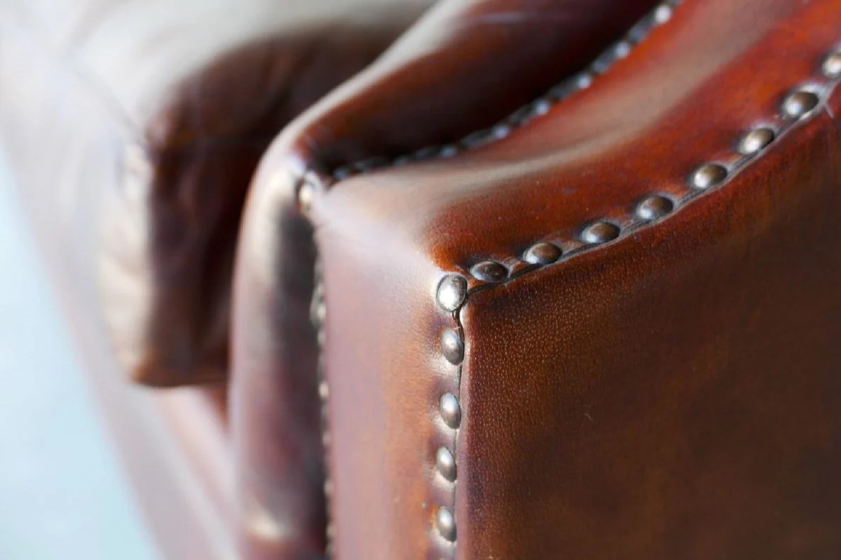 Luxus Chesterfield Leder Sofa 240 x 100 x H. 80 cm - Verschiedene Farben - Echtleder Wohnzimmer Sofa - Chesterfield Wohnzimmer Möbel