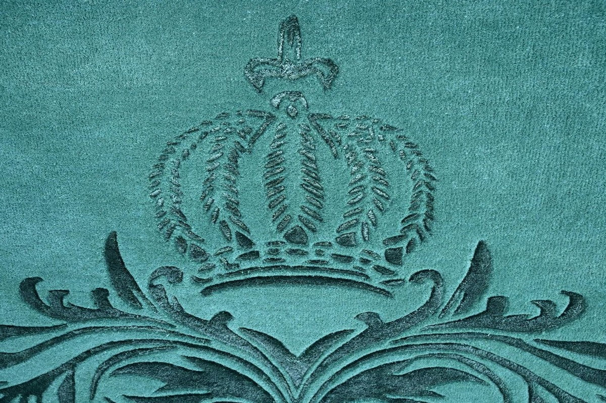 Pompöös by Luxus Barock Teppich Krone von Harald Glööckler Grün - Verschiedene Größen