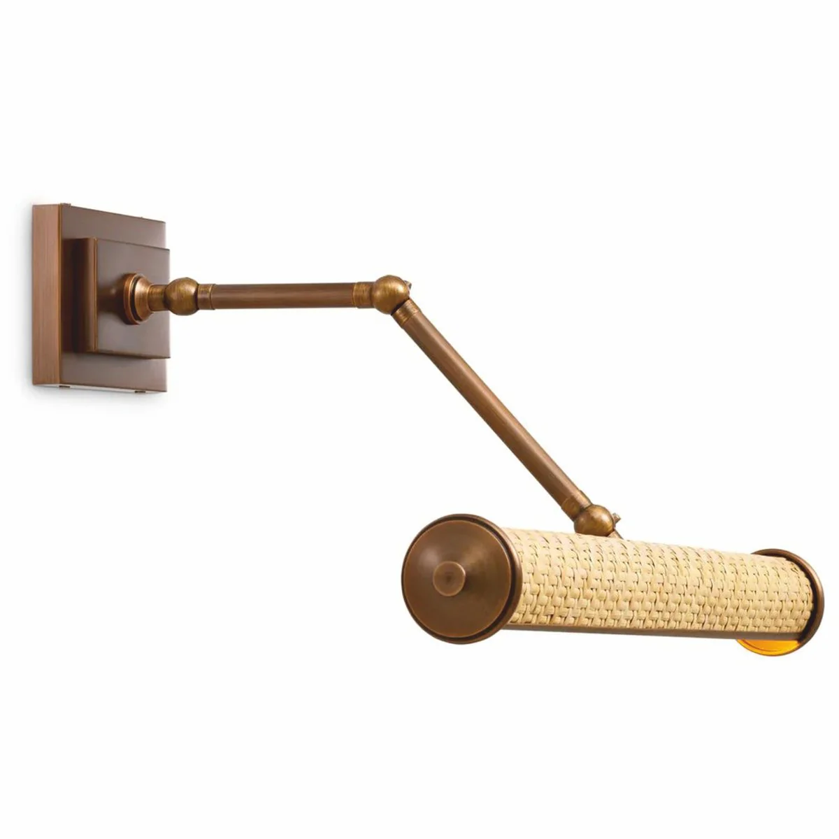 Luxus Wandleuchte Antik Messing / Naturfarben 43 cm - Luxus Leuchten