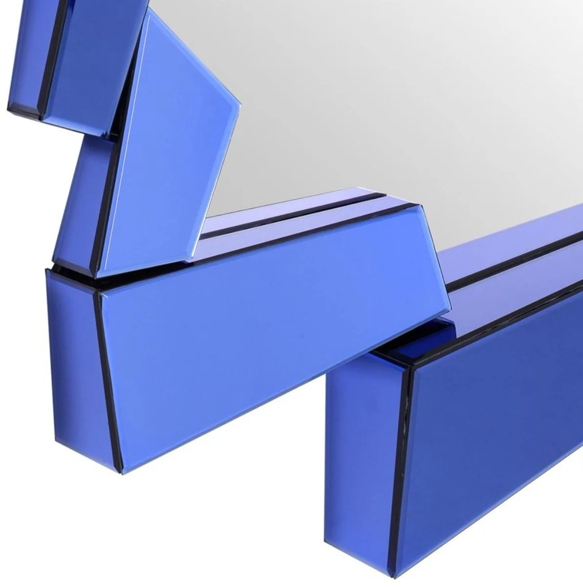 Luxus Wohnzimmer Spiegel Blau 102 x H. 123 cm - Designer Kollektion