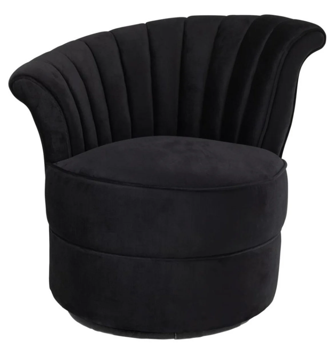 Designer Sessel Schwarz 56 x 66 x H. 72 cm - Luxus Drehsessel