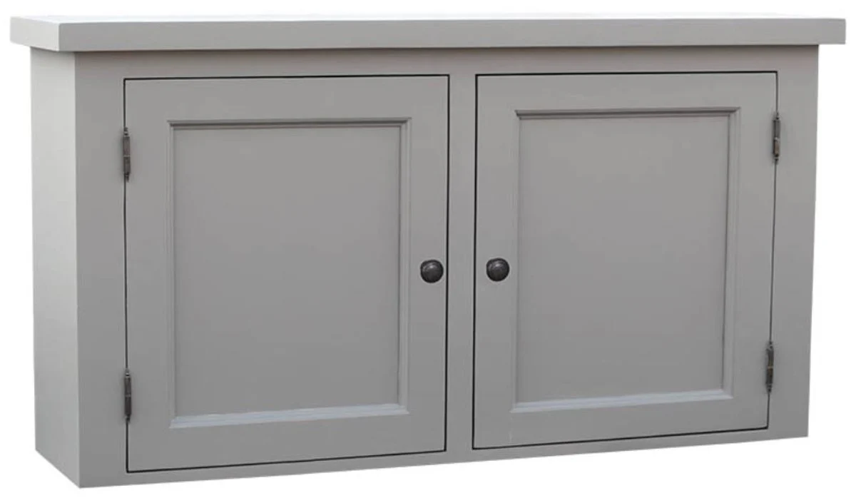 Landhausstil Küchenhängeschrank Grau 120 x 31 x H. 65 cm - Landhausstil Küchenschrank mit 2 Türen