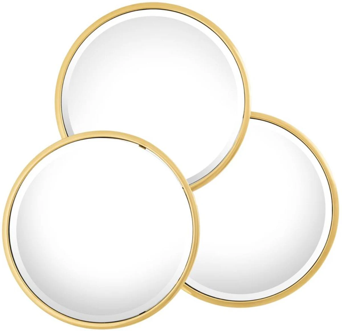 Luxus Designer Edelstahl Spiegel / Wandspiegel Gold 95 x H. 90 cm - Designermöbel