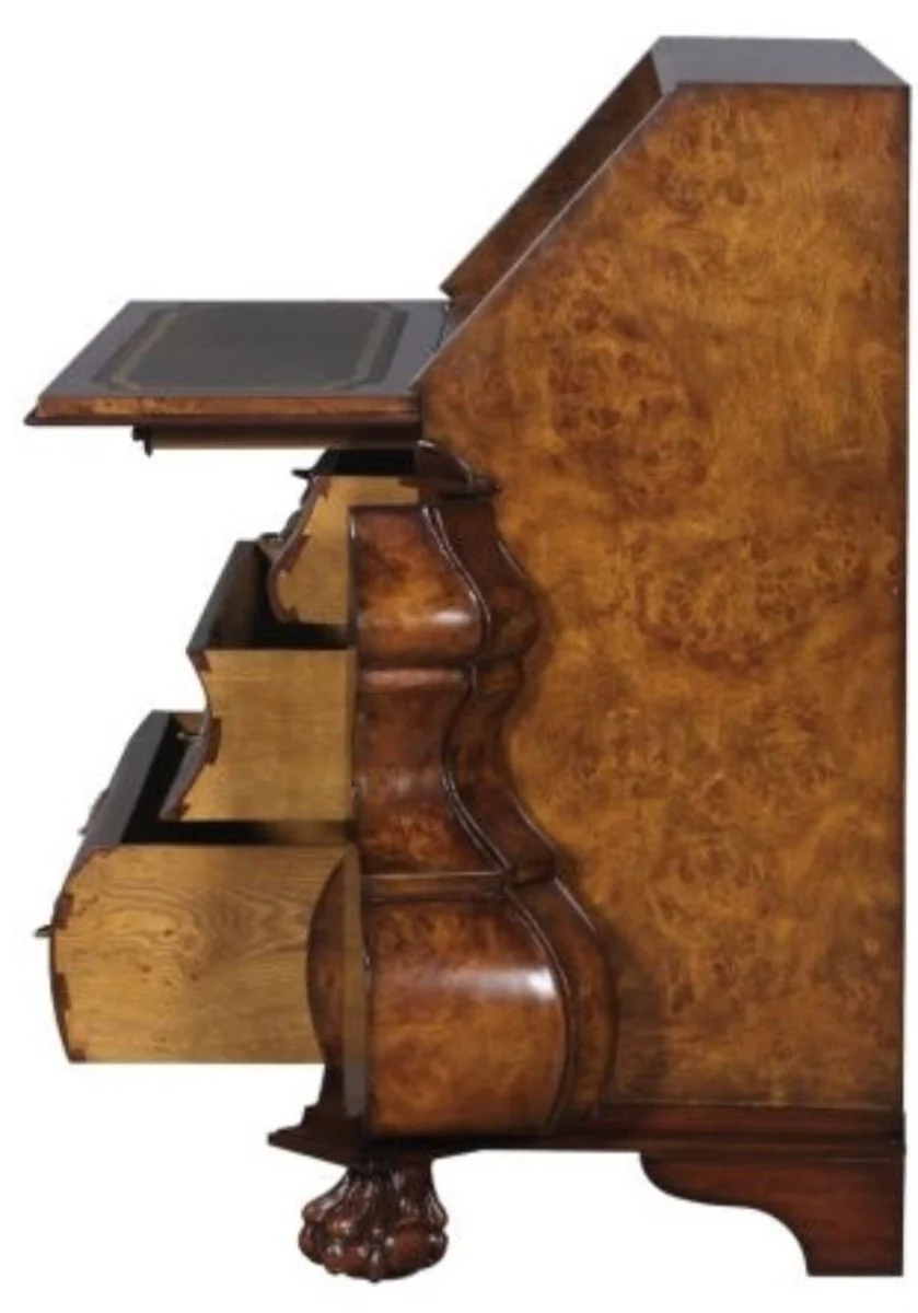 Luxus Jugendstil Schreibkommode mit 18 Schubladen Braun / Silber 100 x 53 x H. 120 cm - Luxus Qualität