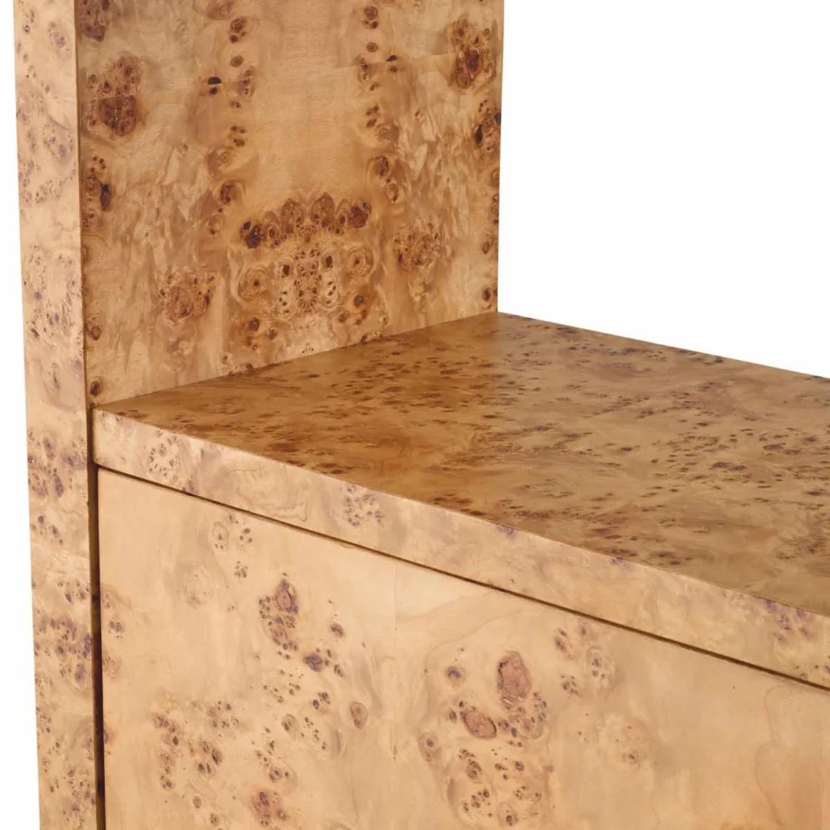 Luxus Regalschrank mit 2 Schubladen Hellbraun / Antik Messing H. 210 cm