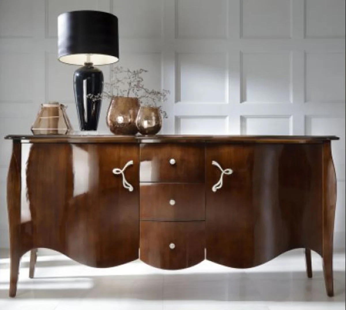 Luxus Barock Kommode Braun 201 cm - Sideboard Art Deco Möbel