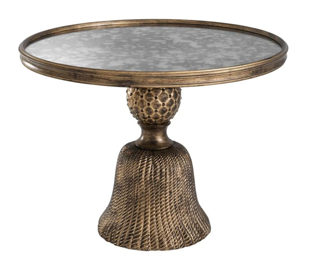 Luxus Beistelltisch Antik Gold Ø 53,5 x H. 40 cm - Luxus Wohnzimmermöbel