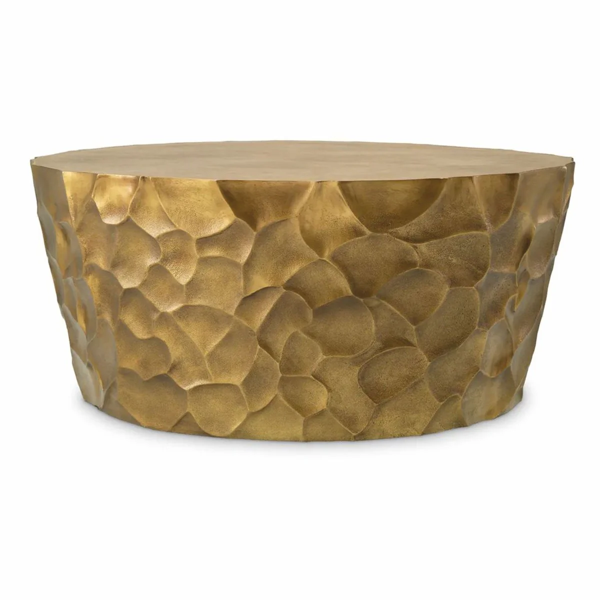 Luxus Aluminium Couchtisch Vintage Messing Ø 101 cm - Wohnzimmer Möbel