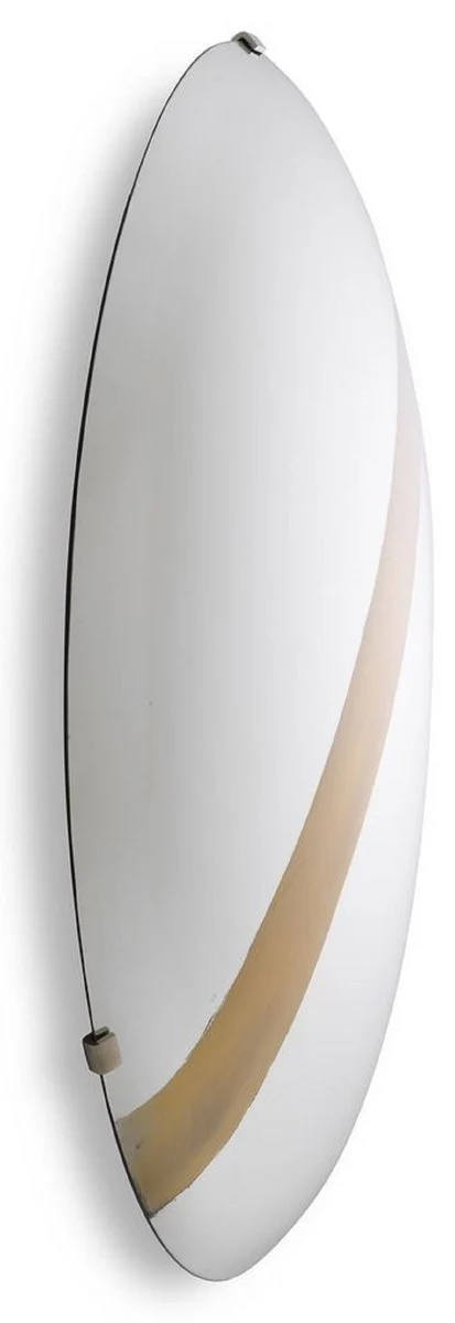 Luxus Spiegel mit goldenem Streifen Ø 119 cm - Runder konkaver Wandspiegel mit Wandhalterung - Luxus Kollektion