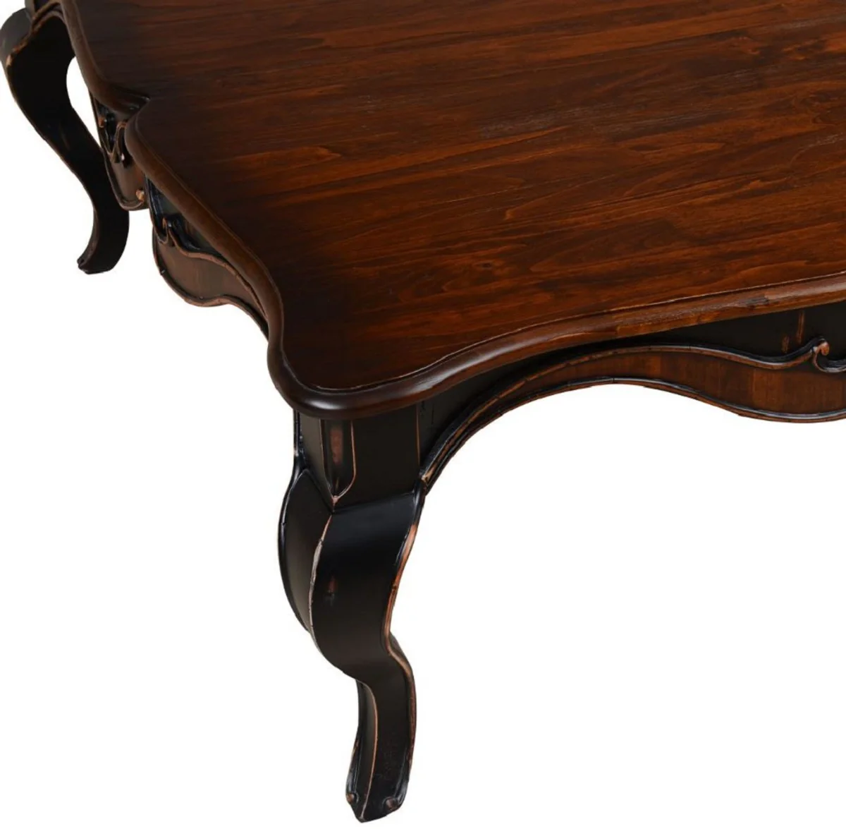 Luxus Barock Couchtisch Braun / Antik Schwarz 110 x 110 x H. 45 cm - Prunkvoller Wohnzimmertisch im Barockstil - Barockstil Wohnzimmer Möbel - Barock Einrichtung - Barock Möbel