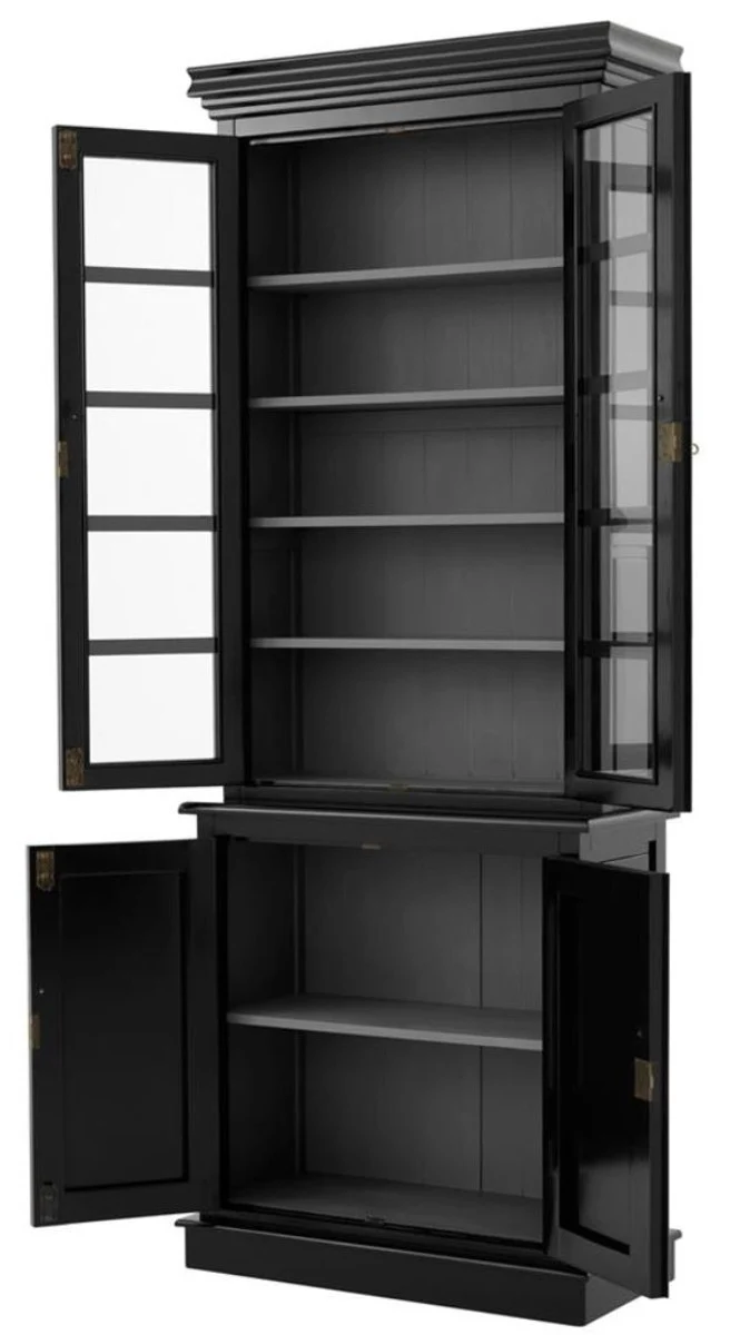 Luxus Wohnzimmerschrank Schwarz 90 x 38 x H. 230 cm - Limited Edition