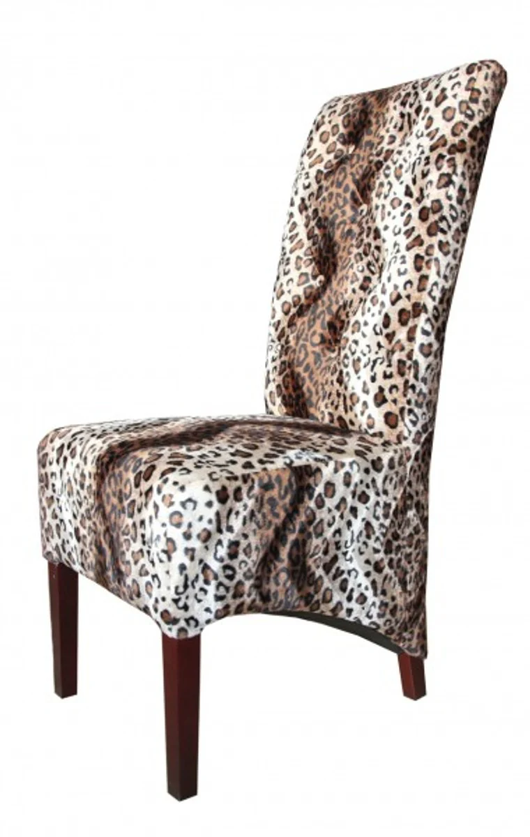 Limited Edition Designer Chesterfield Esszimmer Stuhl Leopard - Club Möbel