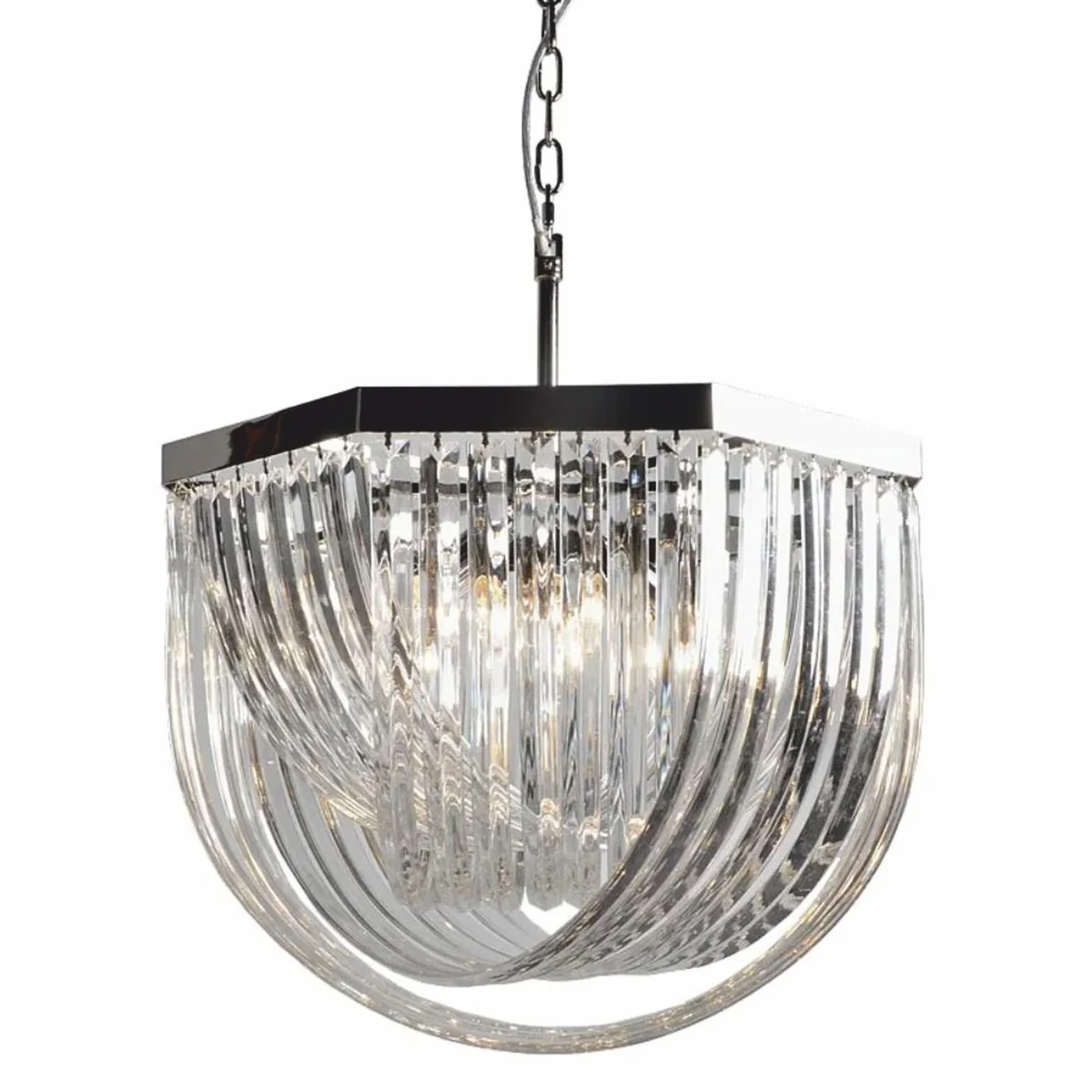 Glas Hängeleuchte Silber 61 x H. 43 cm - Pendelleuchte