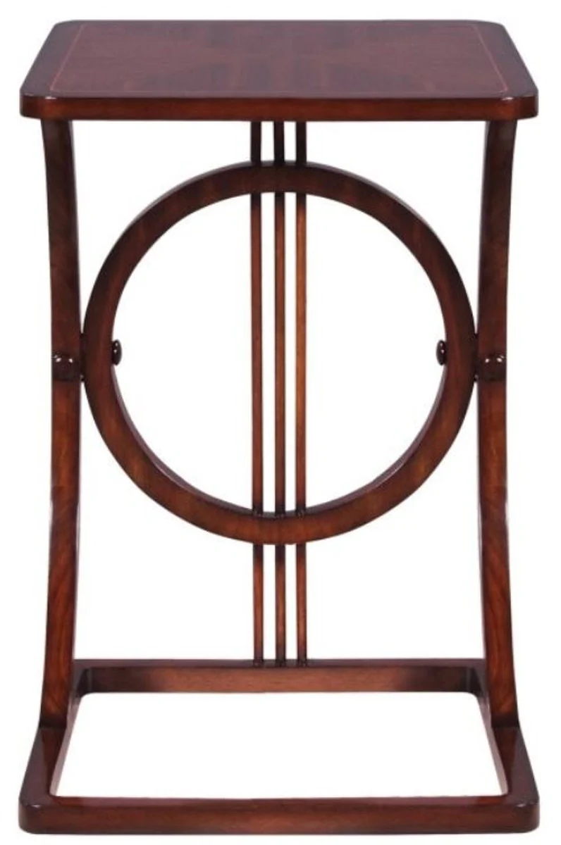 Art Deco Mahagoni Snack Tisch / Beistelltisch Braun 40 x 40 x H. 62 cm - Luxus Möbel