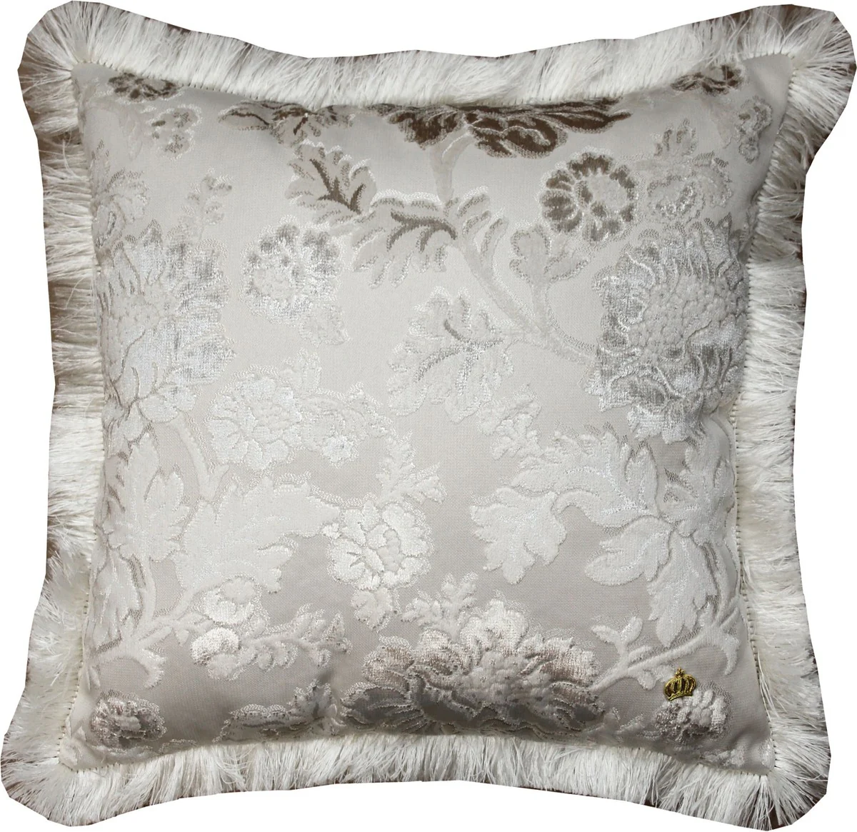 Luxus Kissen Pompöös by von Harald Glööckler Elegance Collection Barock Muster Creme / Creme 50 x 50 cm - Luxuskissen