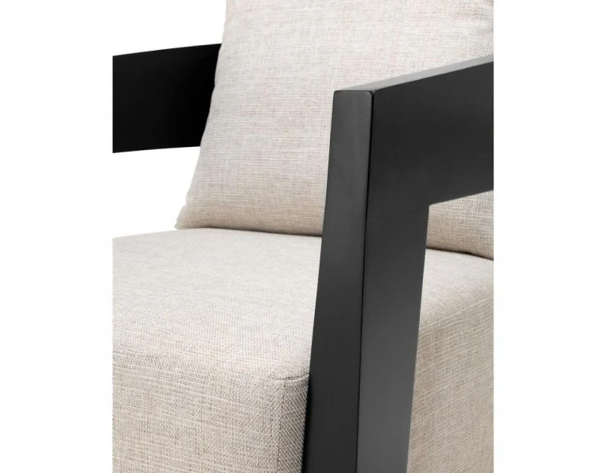 Luxus Art Deco Mahagoni Sessel Schwarz - Luxus Hotel Möbel