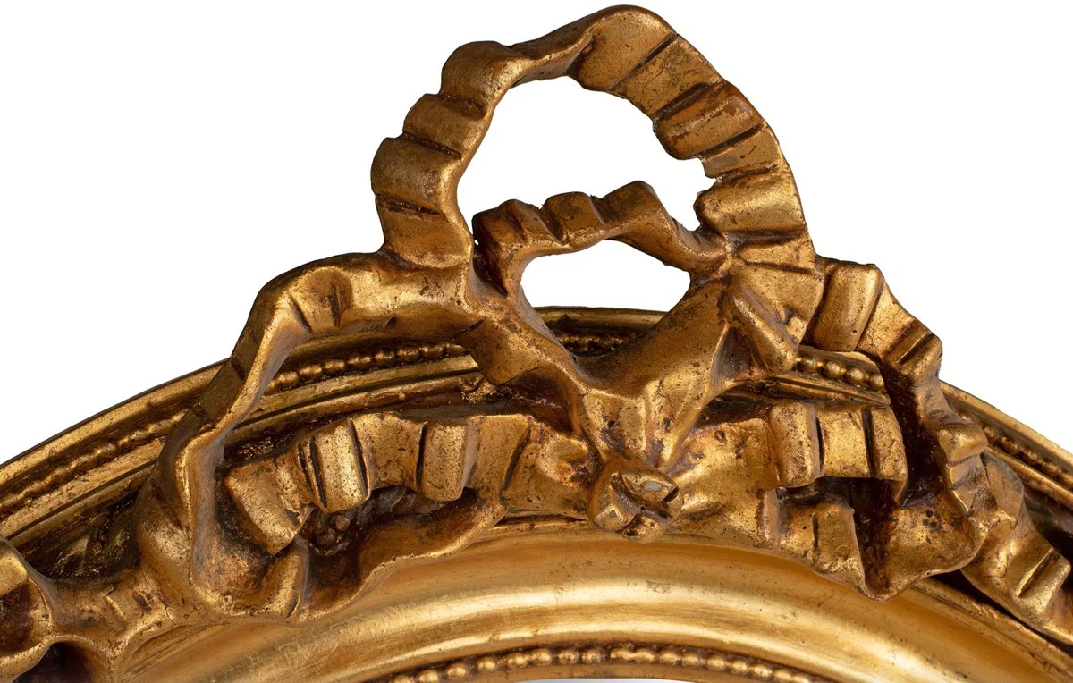 Barock Spiegel Gold 100 x 12 x H. 140 cm - Ovaler Wandspiegel im Barockstil - Antik Stil Garderoben Spiegel - Wohnzimmer Spiegel - Barock Möbel