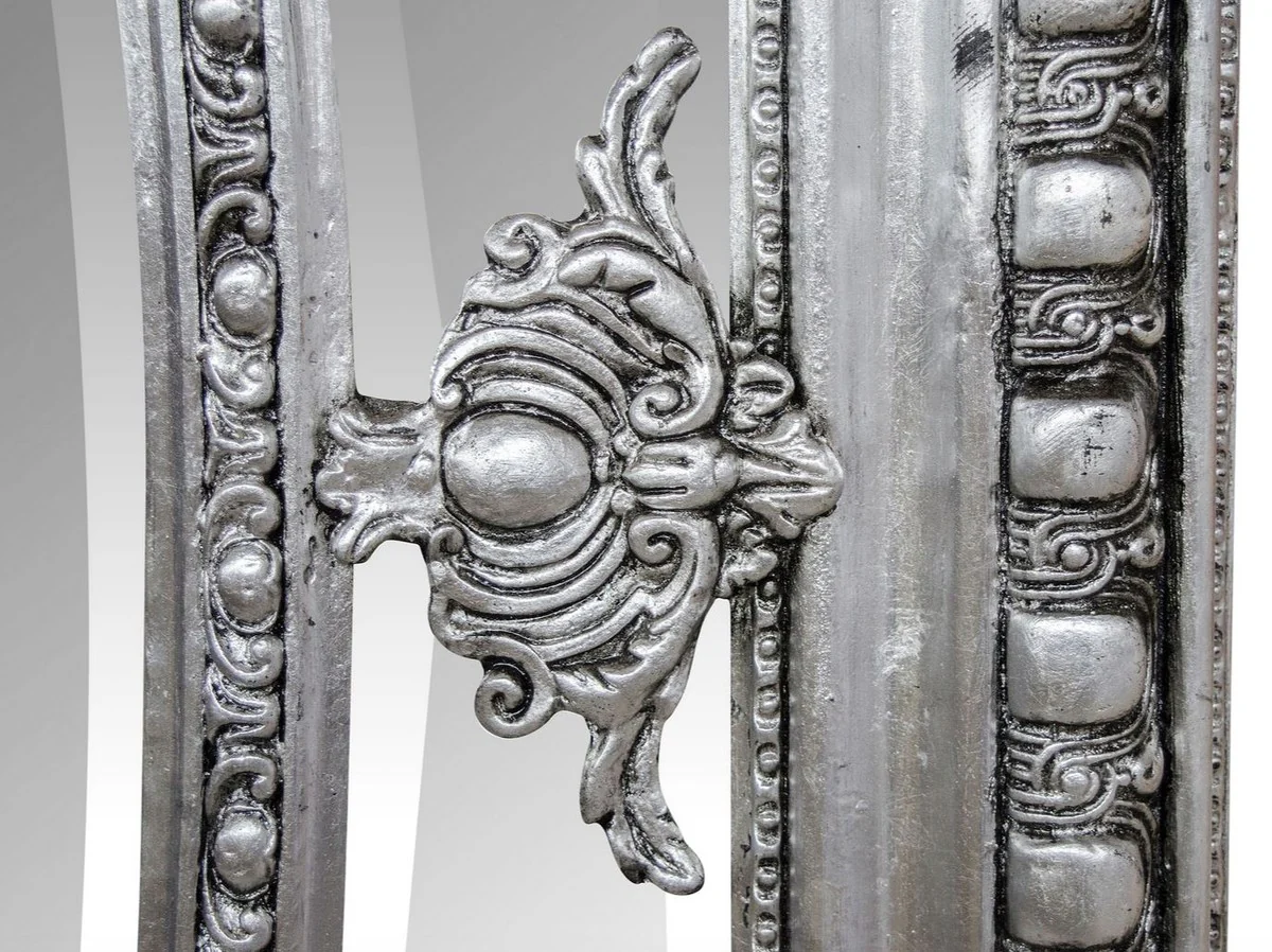 Antik Stil Spiegel / Wandspiegel Silber 118 x H. 207 cm - Barock Wohnzimmer Möbel