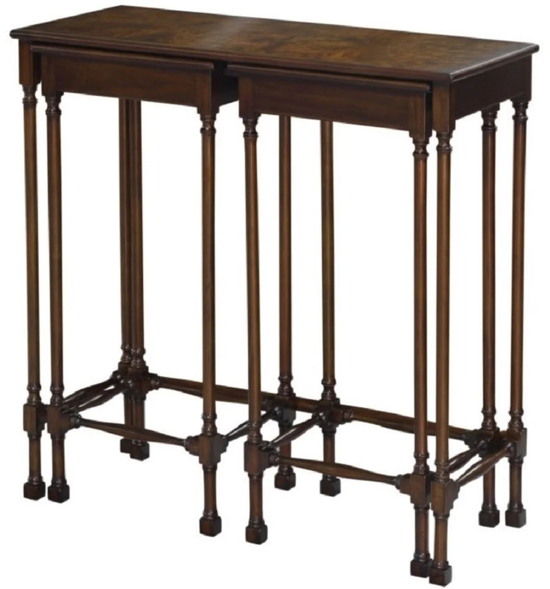 Luxus Beistelltisch Set Braun / Dunkelbraun 67 x 28 x H. 70 cm - Luxus Wohnzimmermöbel